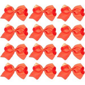 12pc Baby Girls Teens Women Solid 8" Hair Bows